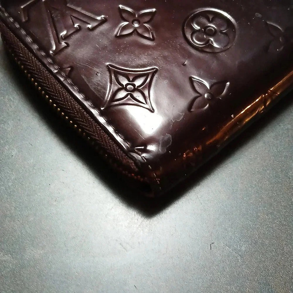 AUTHENTIC LOUIS VUITTON RED WINE COLORED WALLET lllq - Picture 6 of 16